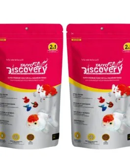 Taiyo Pluss Discovery Super Premium (2 In 1 Formula) Pink Food – 200 G Pouch (Pack of 2) for All Aquarium Fishes (Mini Pellets – 0.8 Mm) | Highly Nutritious Fish Food & Fish Oil ,All Life Stages