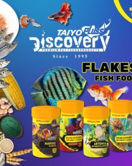 Taiyo Pluss Discovery® Blood Worms Infused Flakes Fish Food – 10 g (3  Pack)
